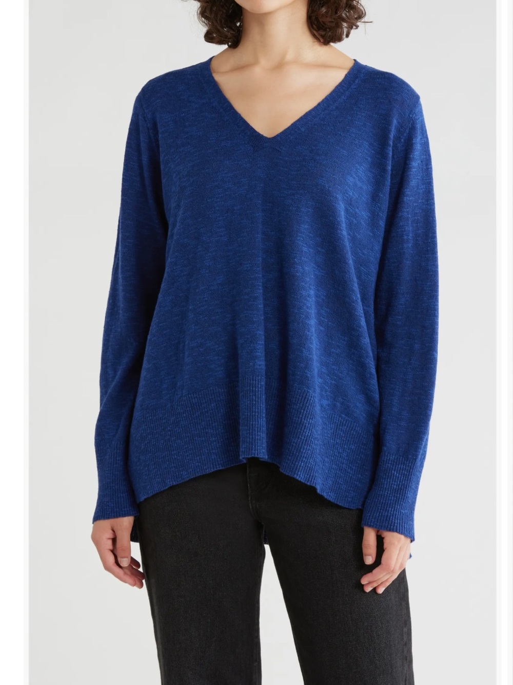 NWT EILEEN FISHER Organic Linen & Organic Cotton V-Neck Sweater